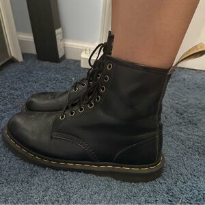 Black Leather Lace-Up Boots